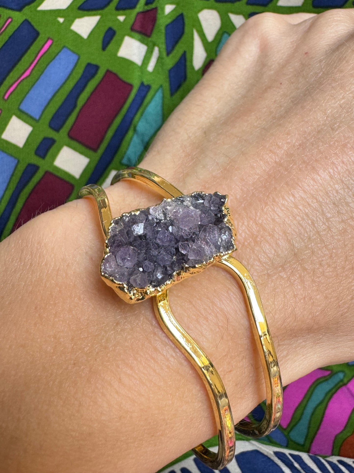 Golden druze amethyst bracelet 2