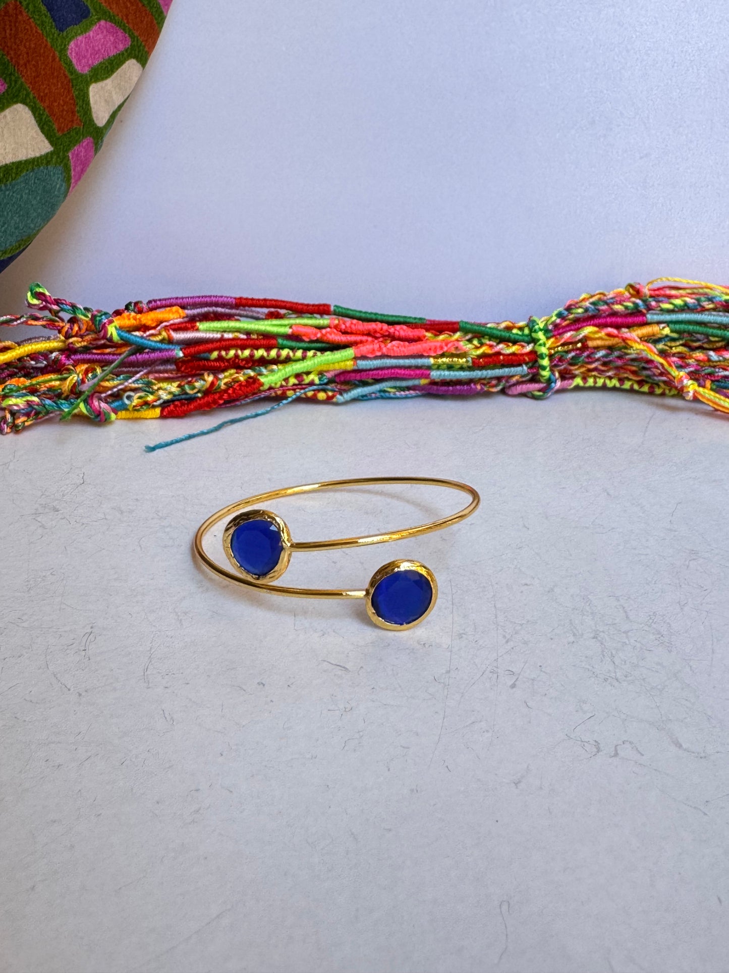 Bracciale pietra tondo blu
