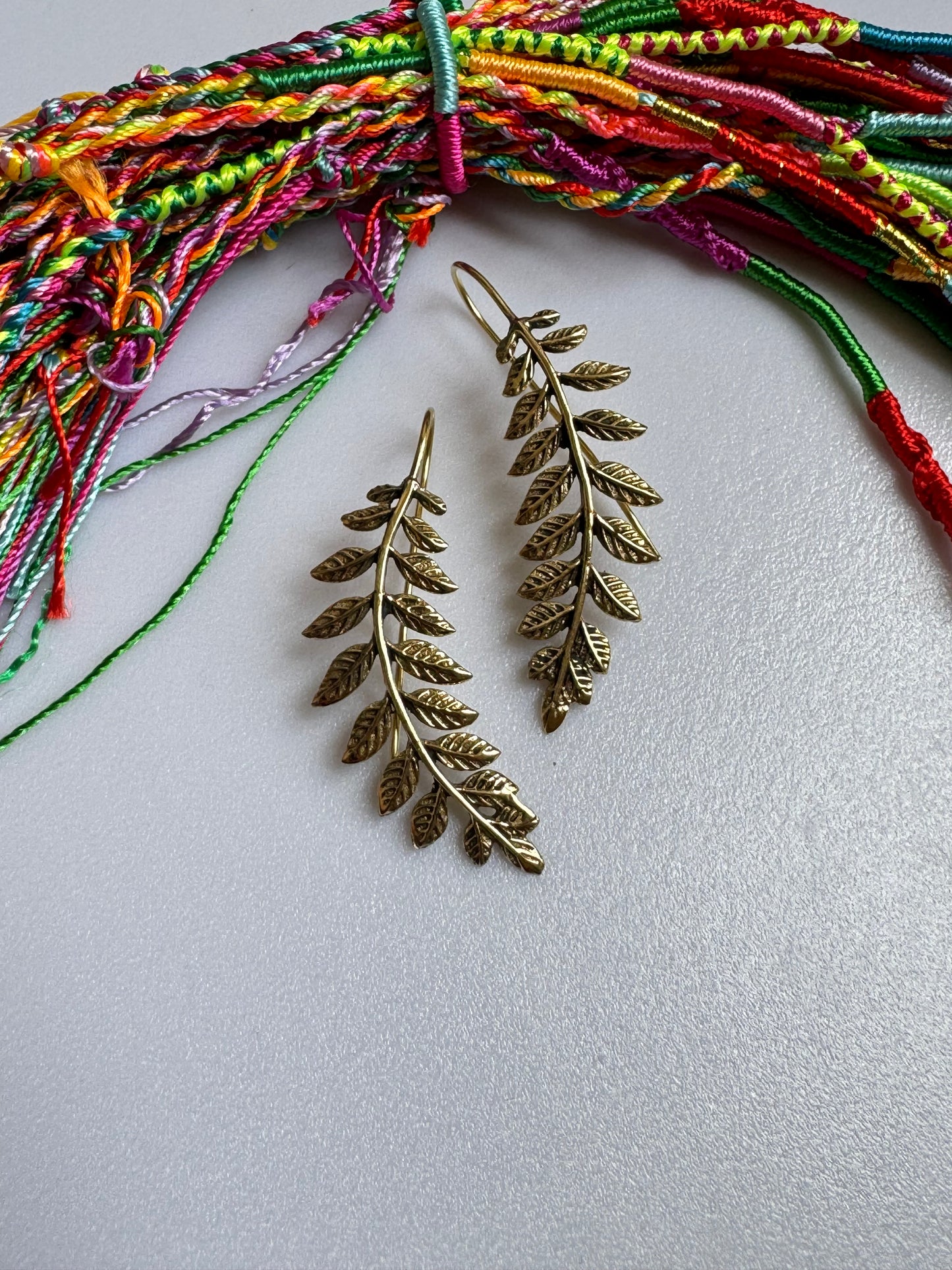 Golden leaves boho earrings