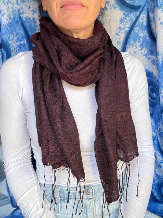 Pashmina sciarpa seta Vietnam marrone