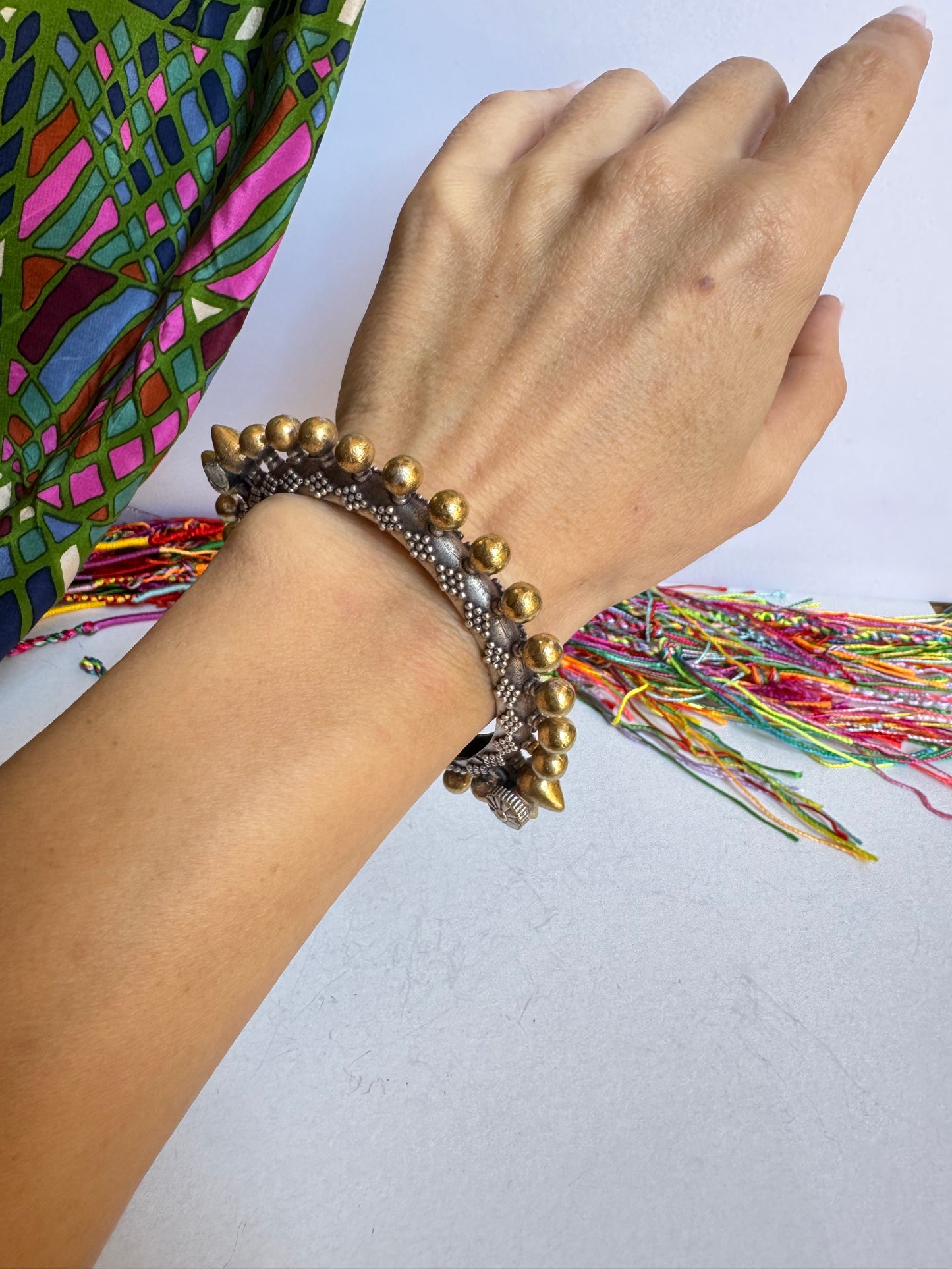 Bracciale bangle argentato e dorato