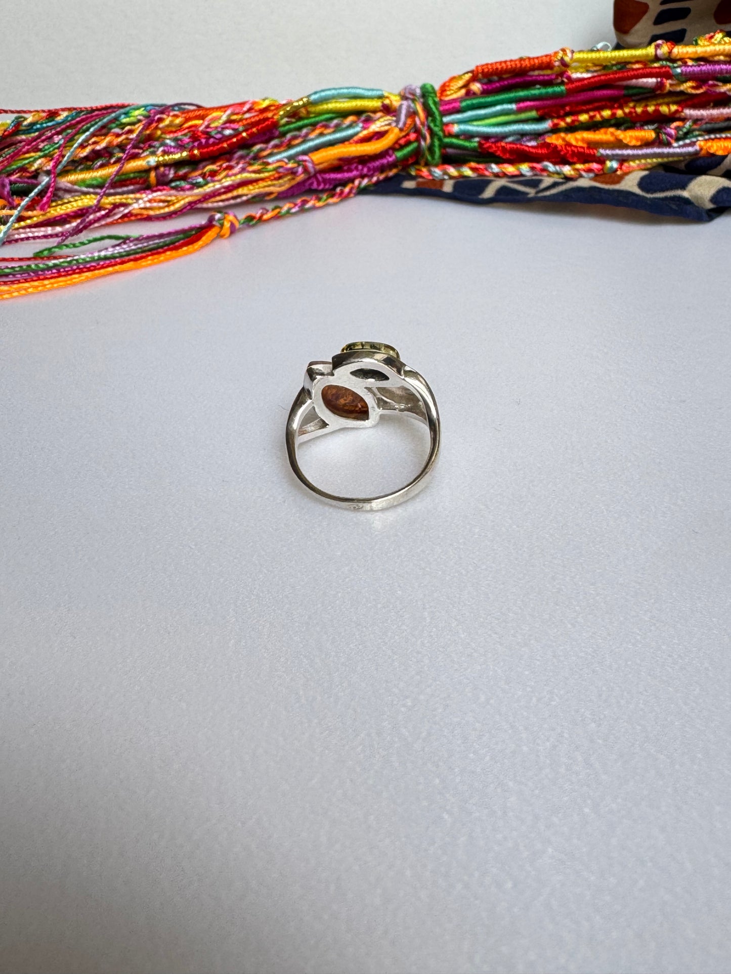 Anello argento 925 ambra misura 12 - 12AMB