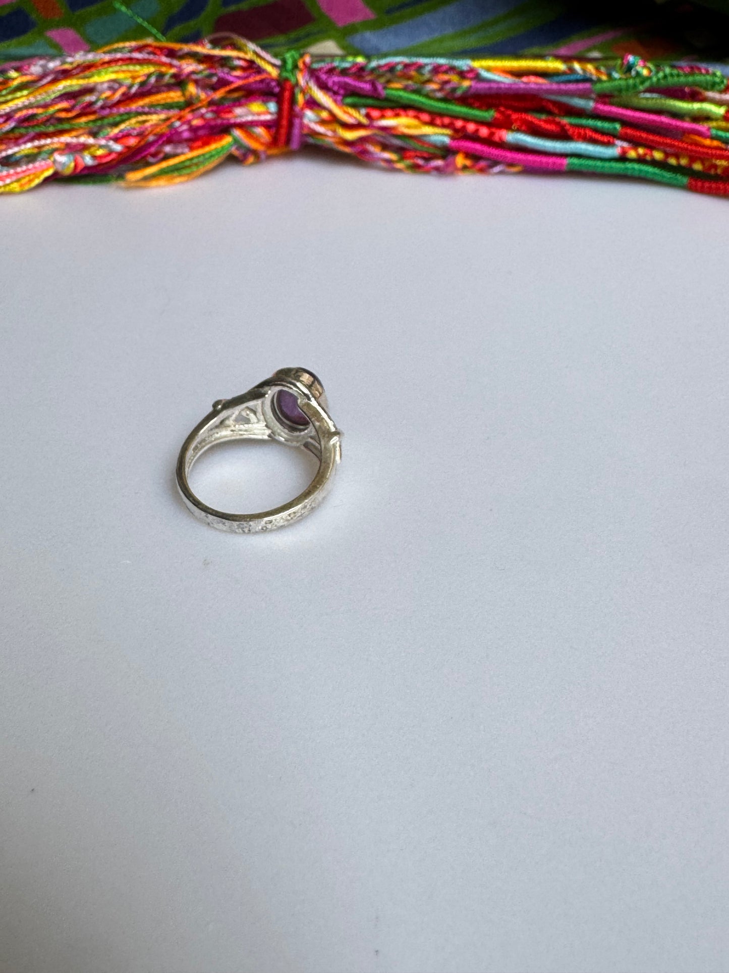 925 silver amethyst ring size 8 - 1A