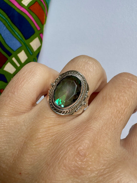 Anello argento 925 mystic stone misura 13/14 - 8LO