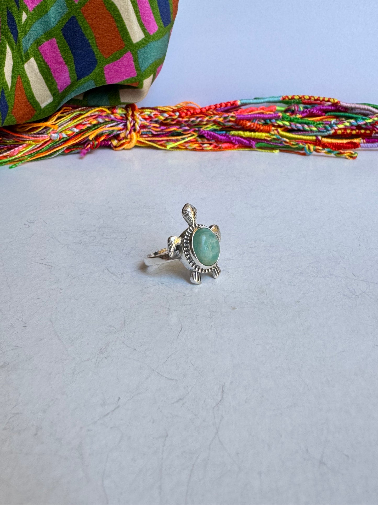 Anello argento 925 larimar misura 16/17 regolabile - 5LAR