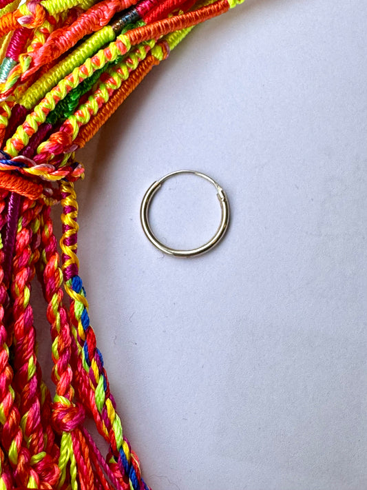Single earring smooth circle 1.6cm 925 silver W23