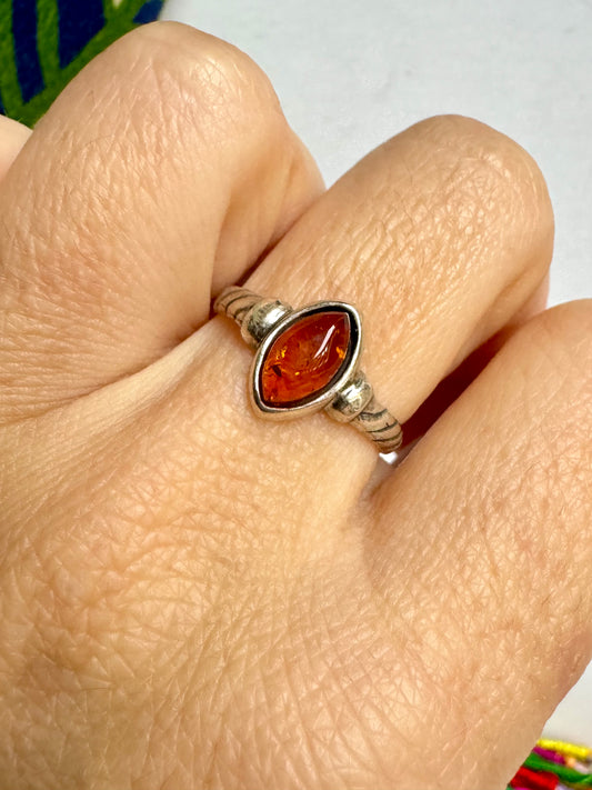 Anello argento 925 ambra misura 16 - 20AMB