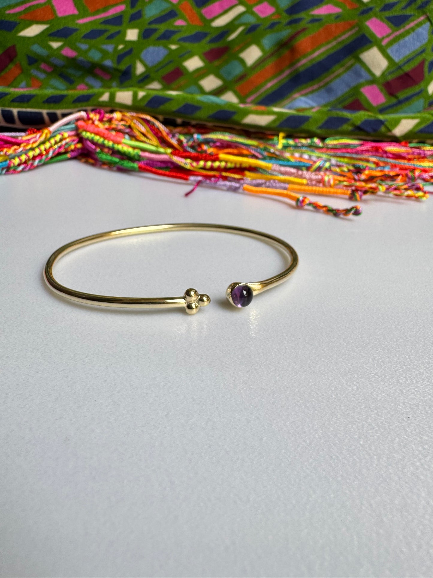 Purple gold boho bracelet