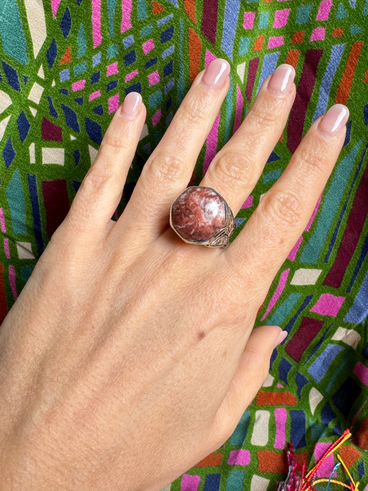 Antique vintage hard stone ring