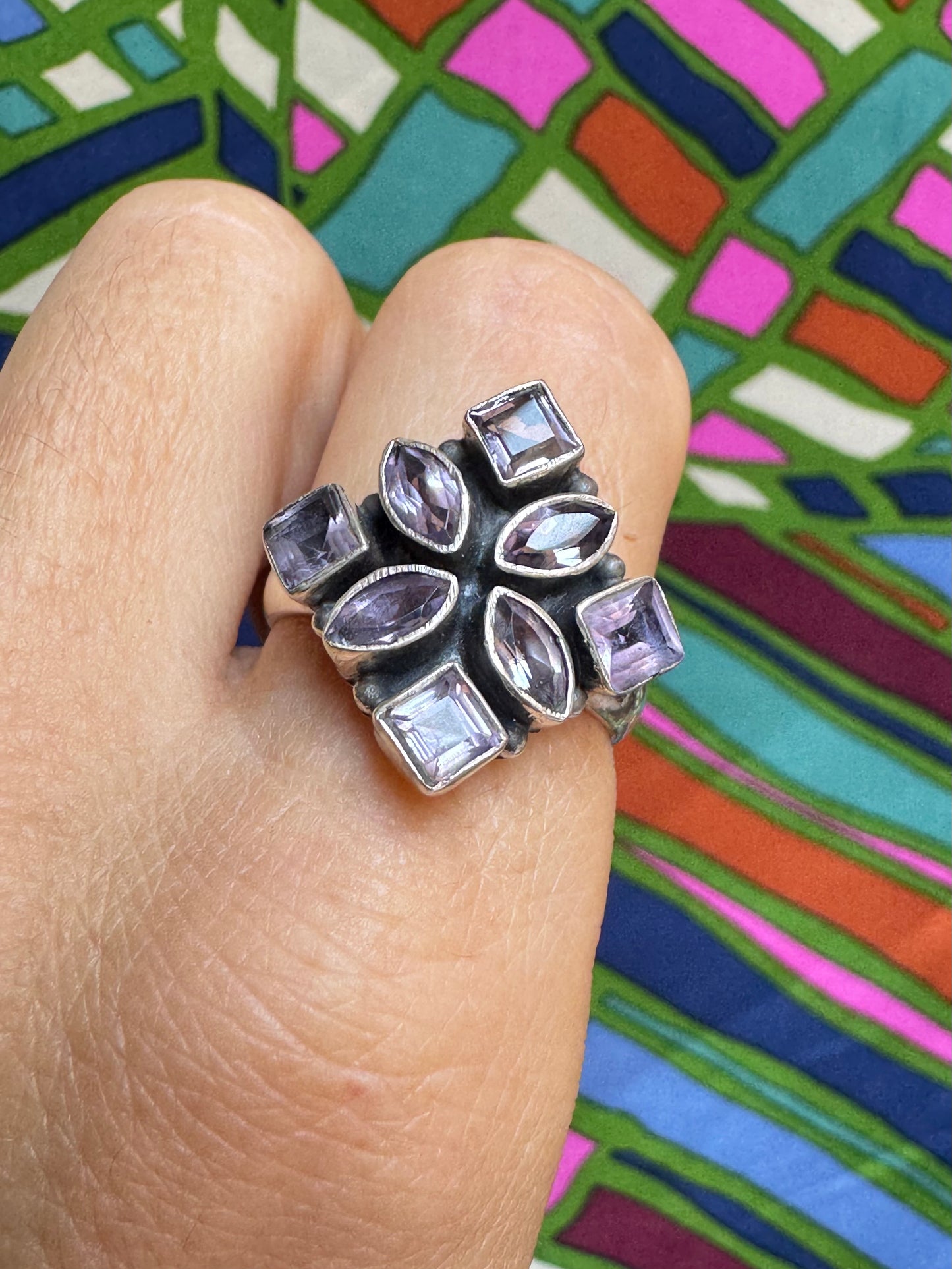 925 silver amethyst ring size 19 - G67