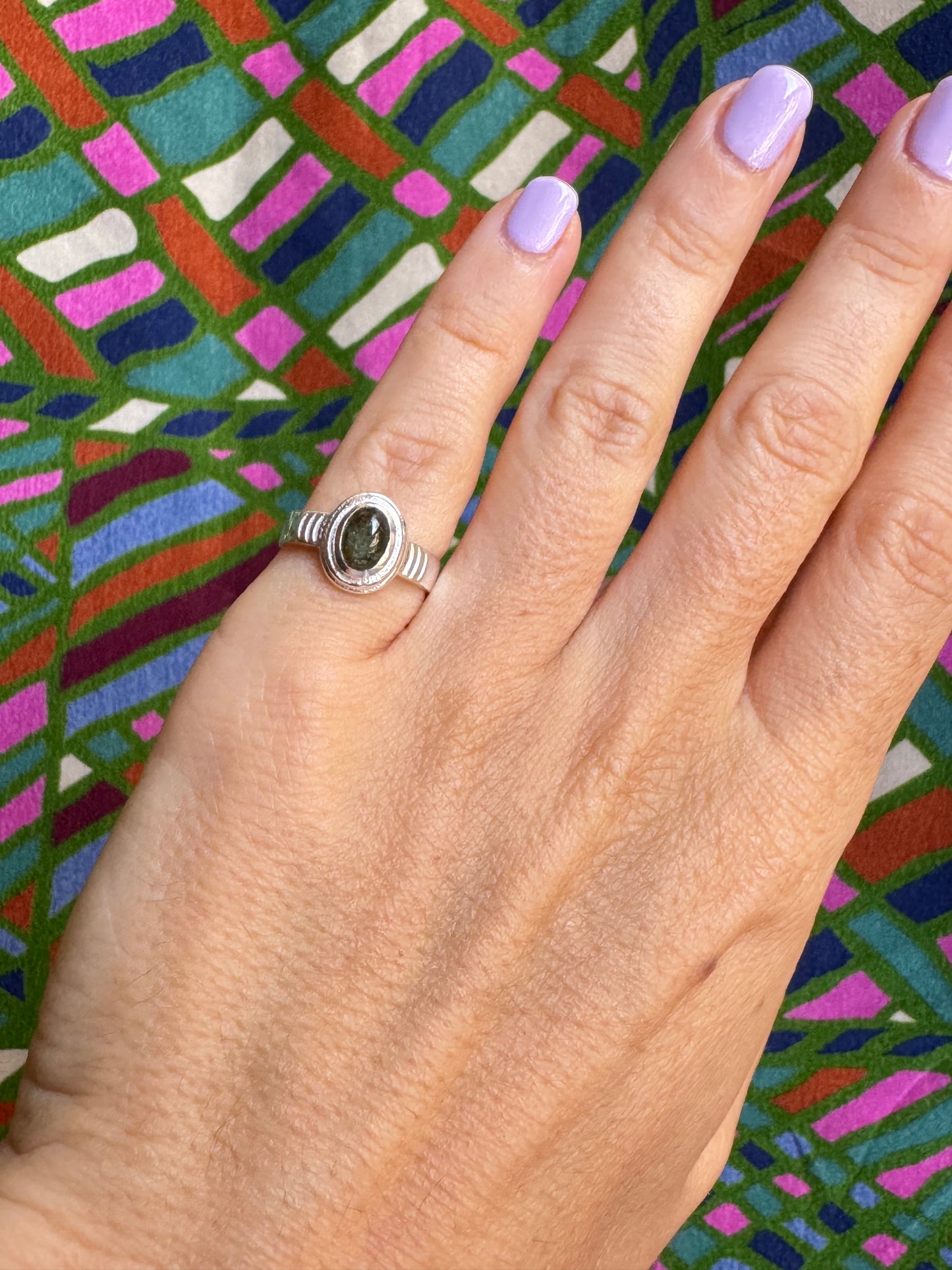 925 Silber Turmalin Ring Größe 11 - TA19