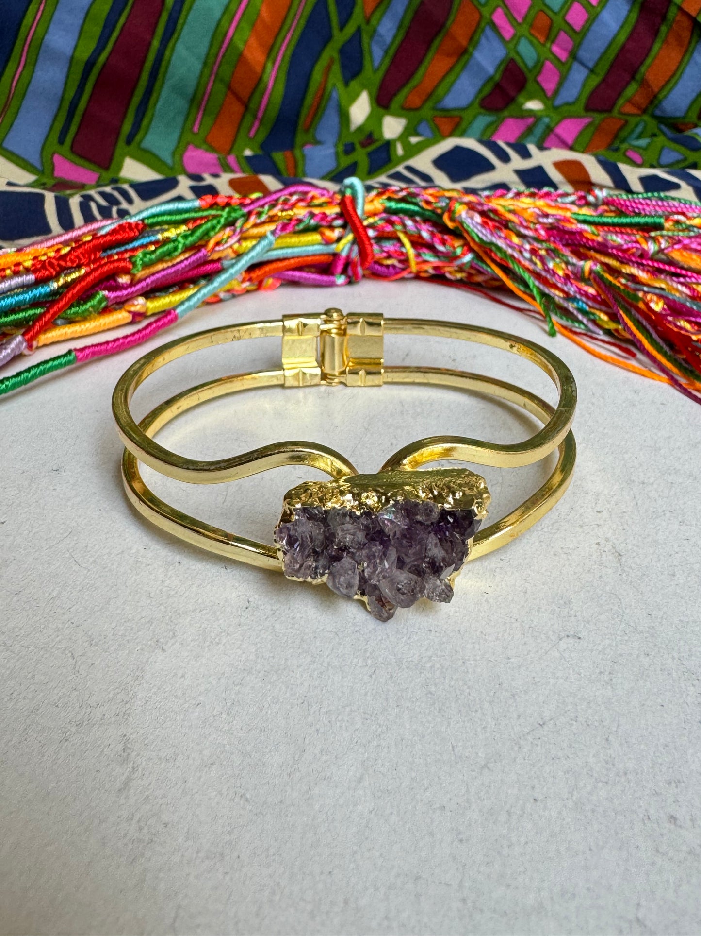 Golden druze amethyst bracelet 3