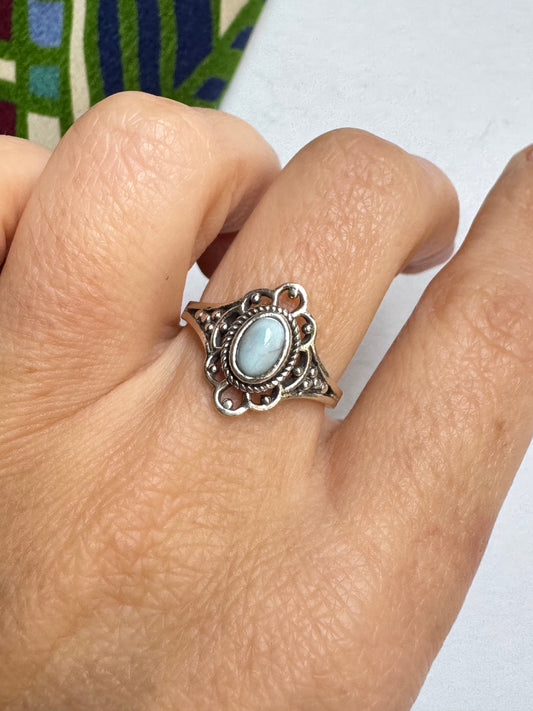 Anello argento 925 larimar misura 16 - 5SZ