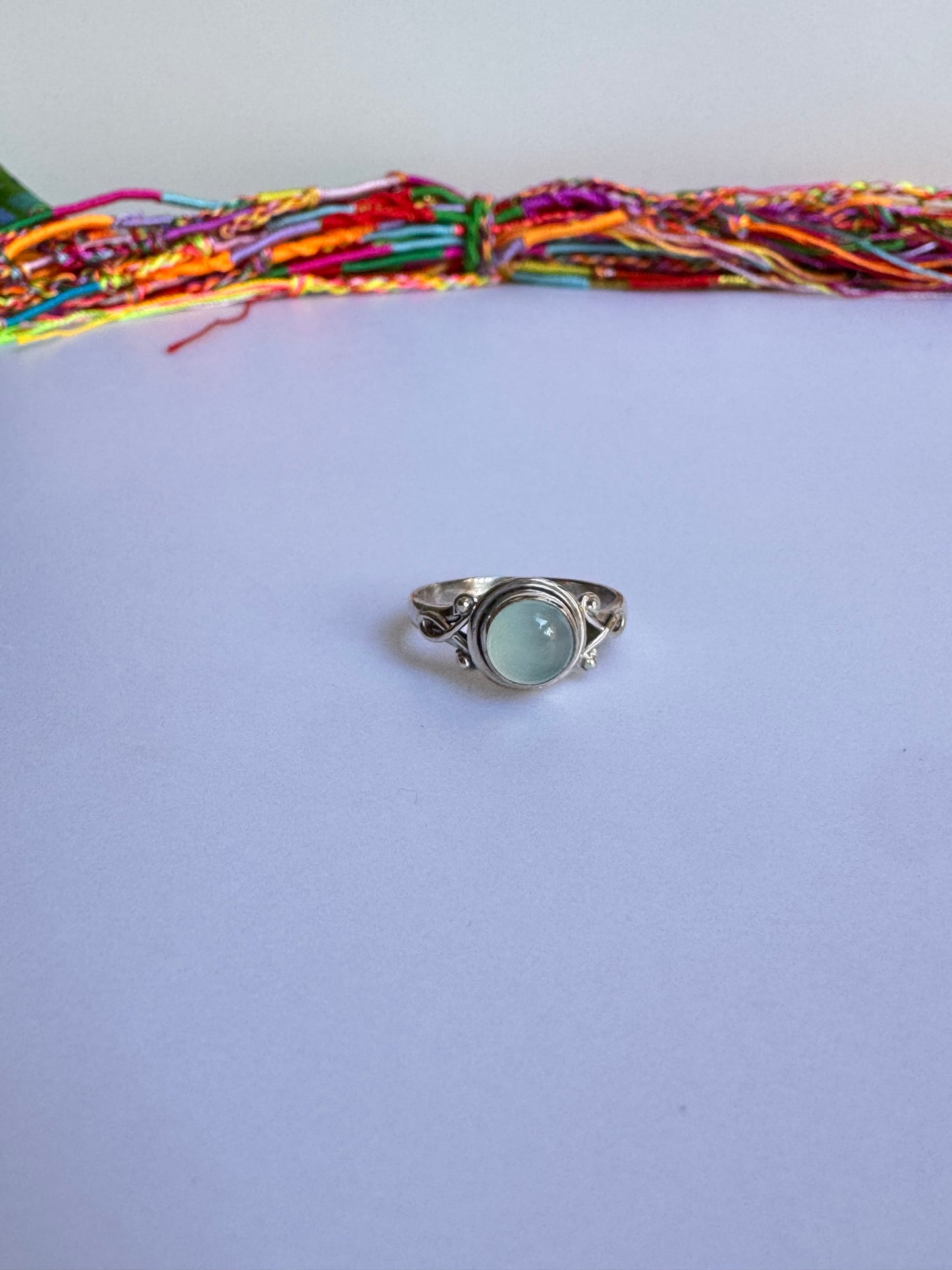 Anello argento 925 calcedonio misura 15 - 1CA