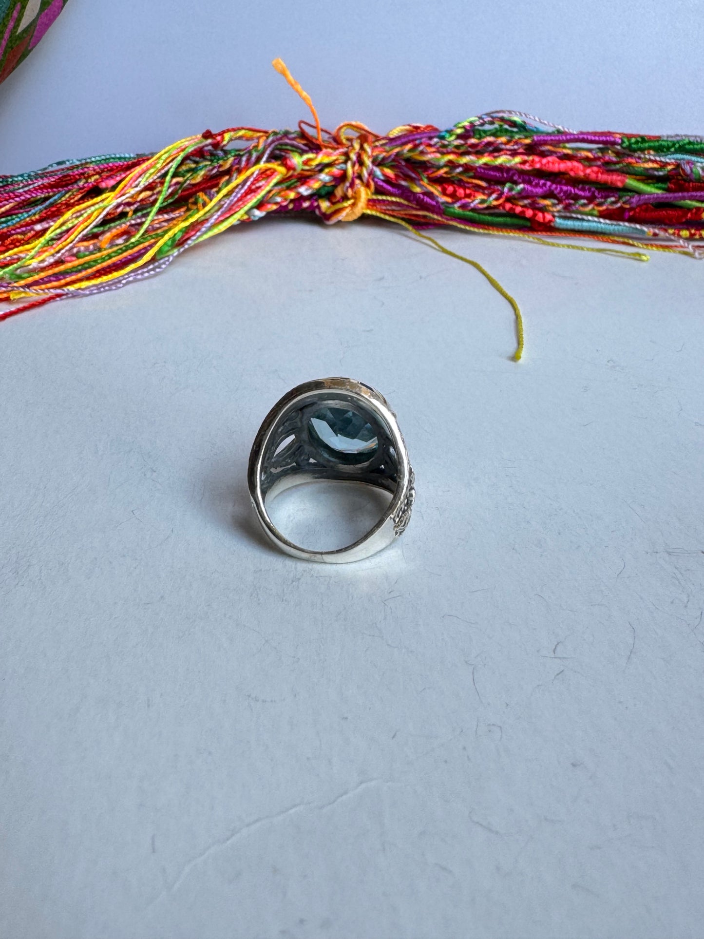 Anello argento 925 acquamarina misura 14/15 - 17AQ