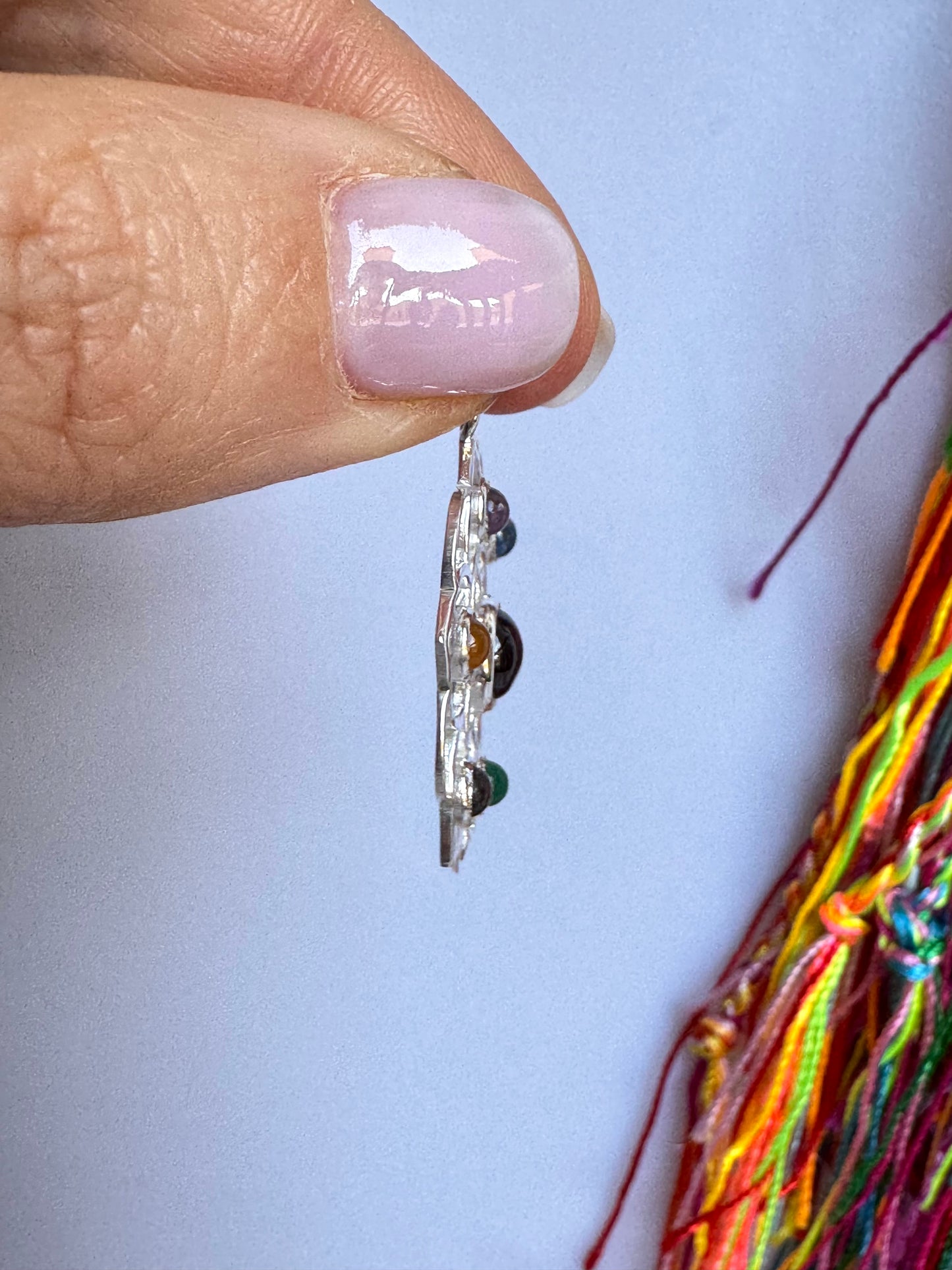 Ciondolo argento 925 fiore della vita 7 chakra V7