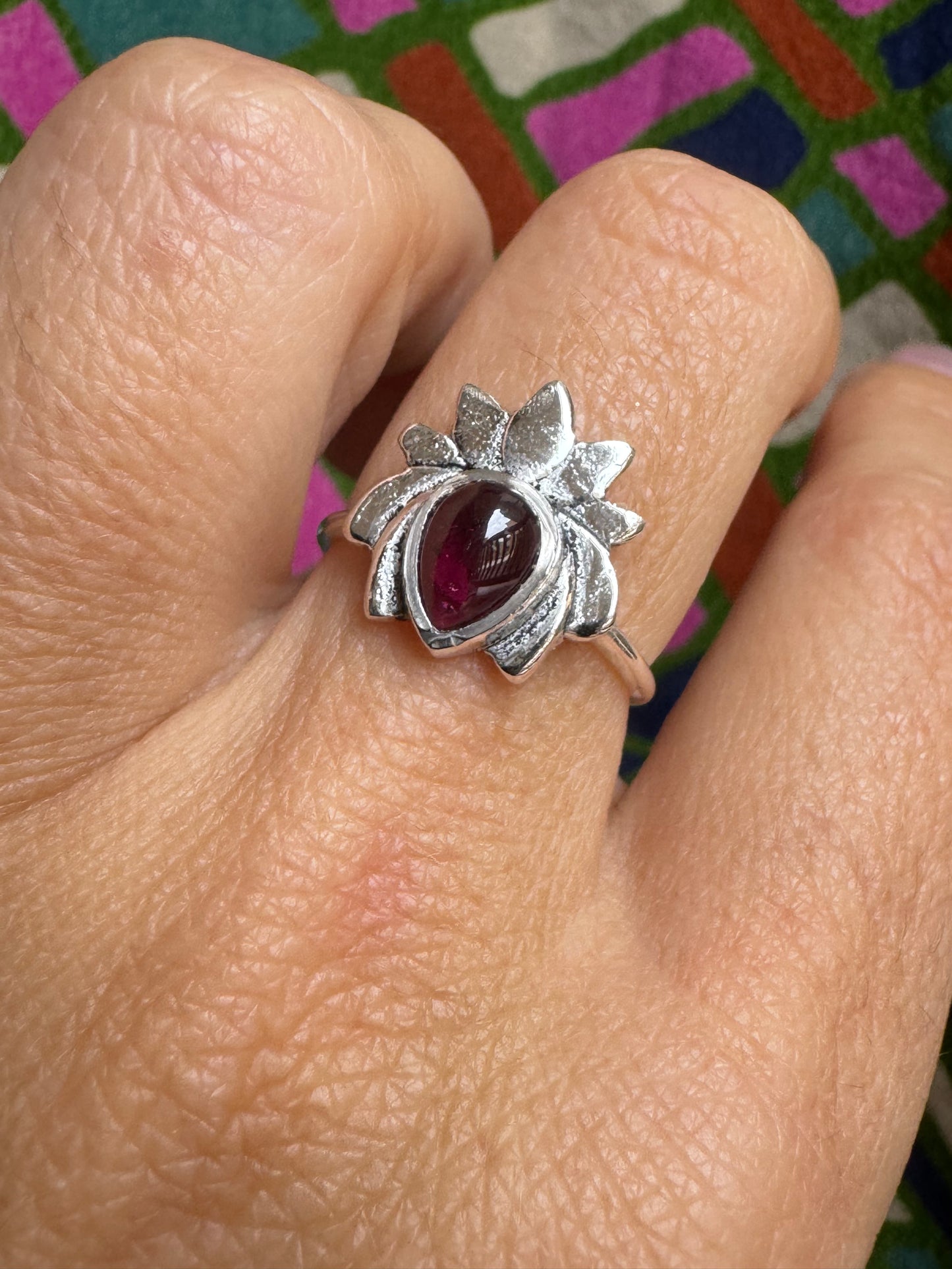 Lila-silberner Boho-Ring