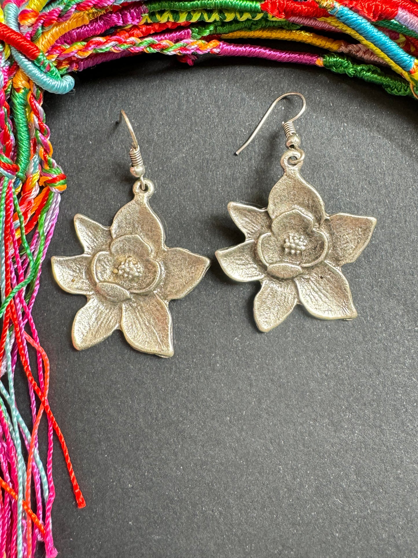 Zamak flower earrings