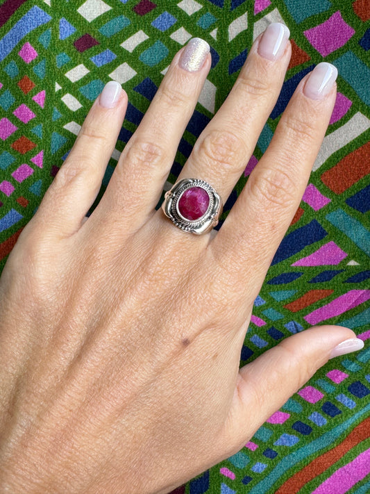 Anello argento925 radice di rubino E81