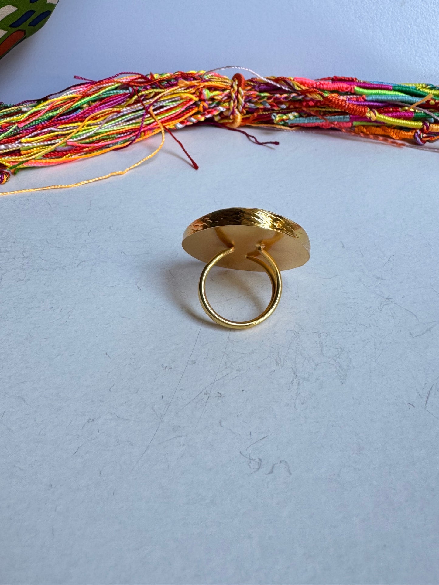 Anello dorato big giallo