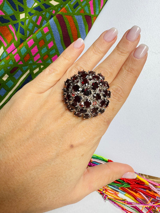 Anello argento 925 granato misura 18 - 10GR