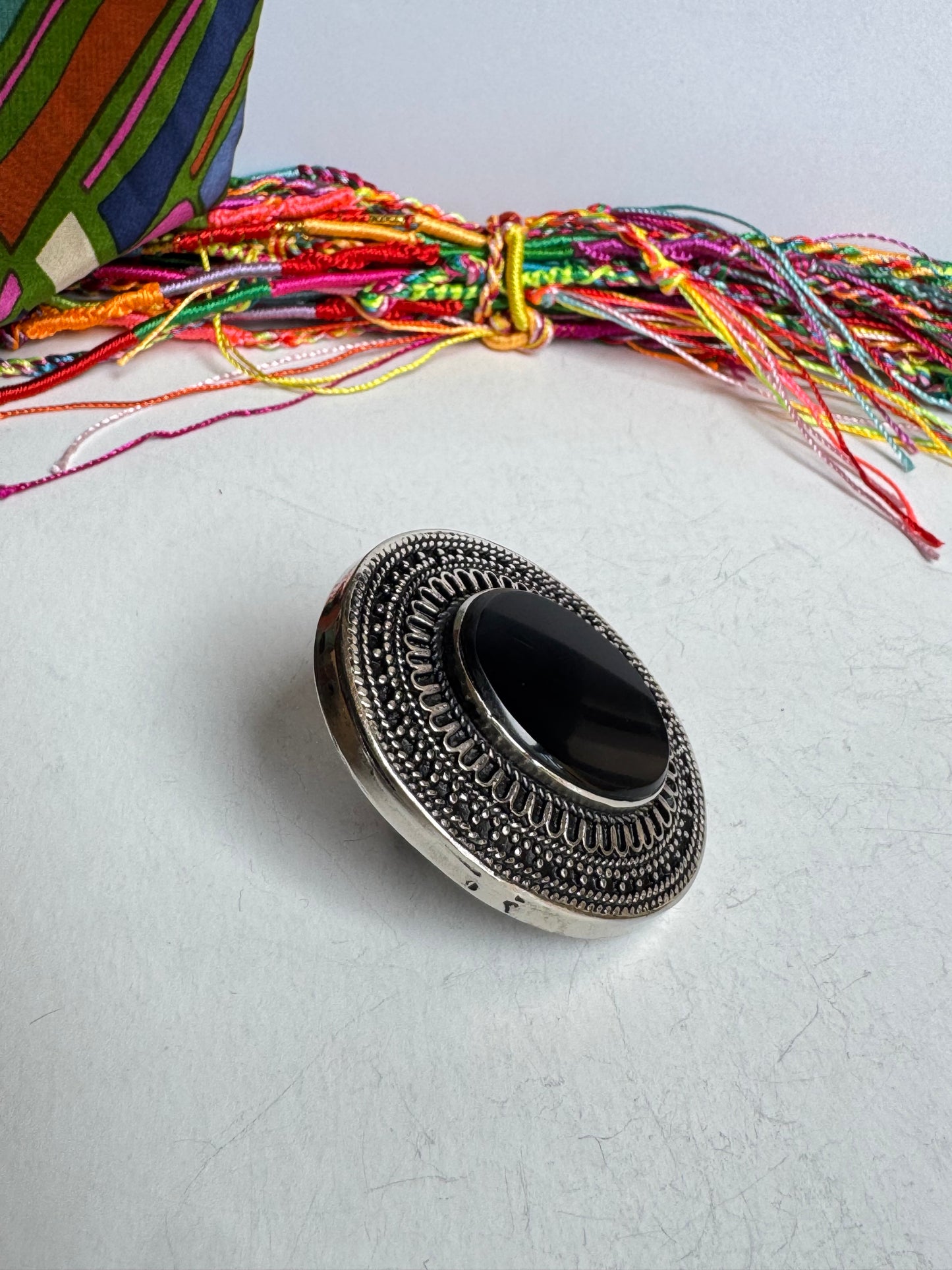 Anello antico pietra agata vintage misura 15/16