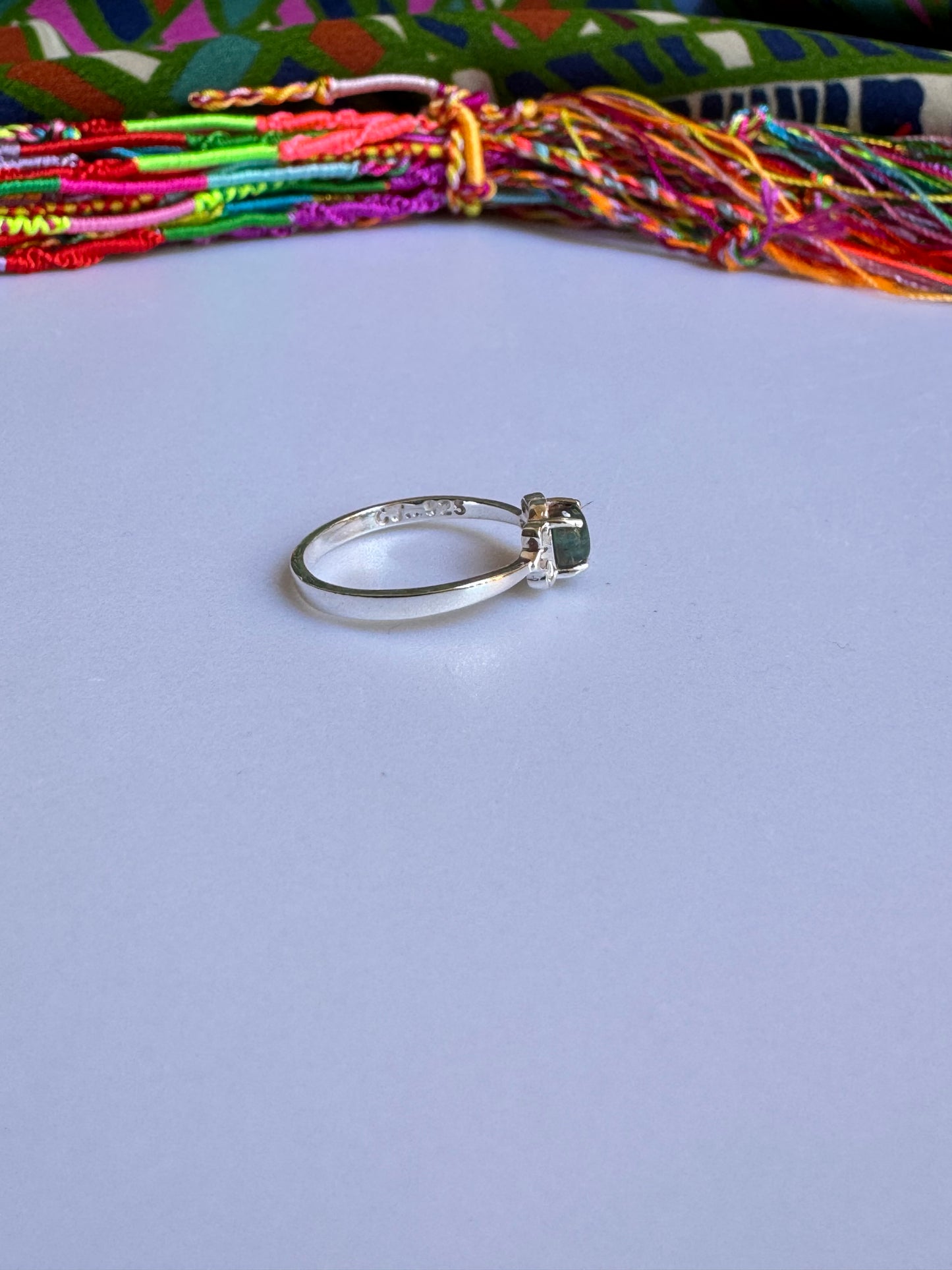 925er Silber Turmalin Ringgröße - TA4