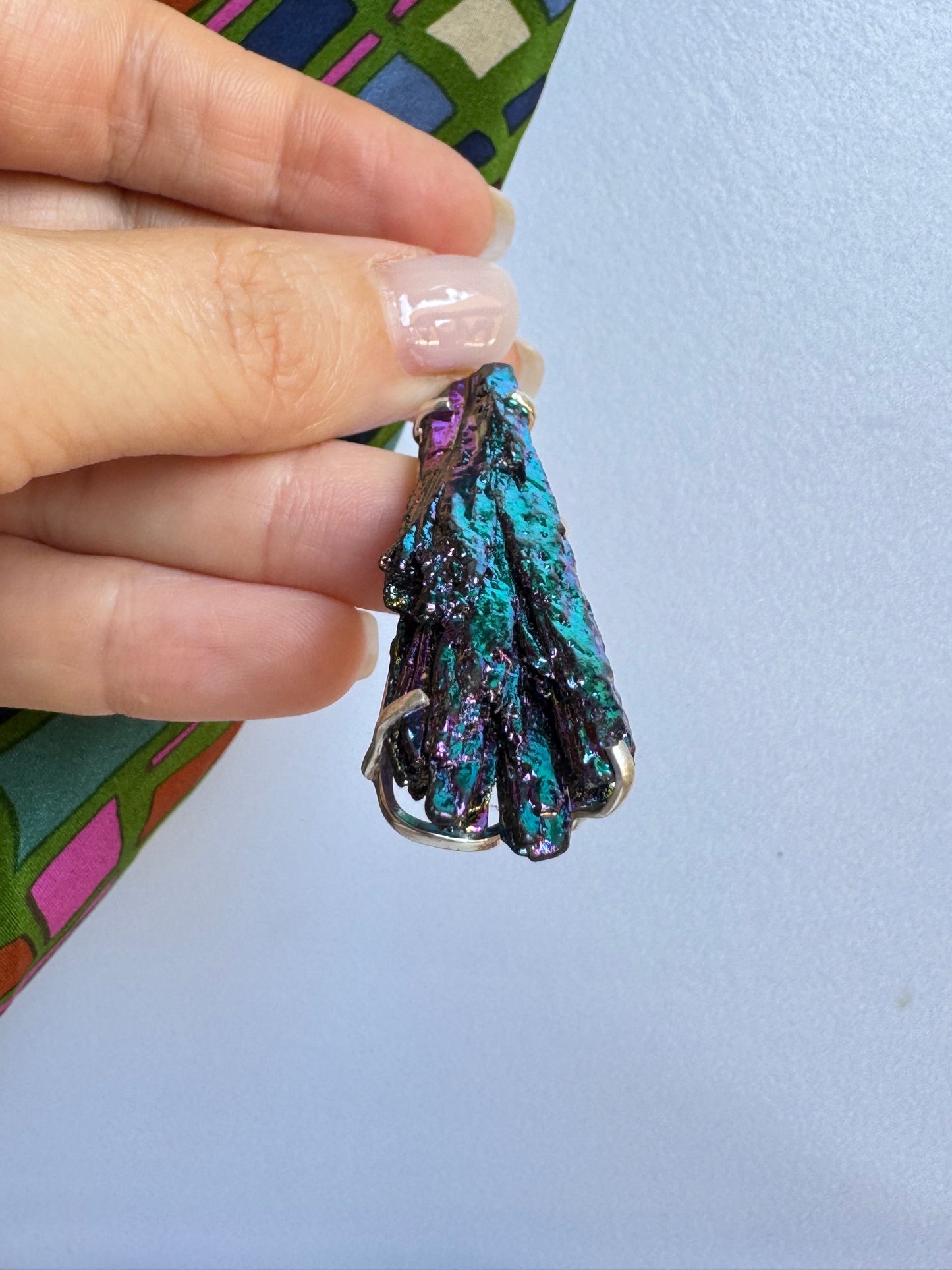 Ciondolo argento 925 kyanite arcobaleno 26K