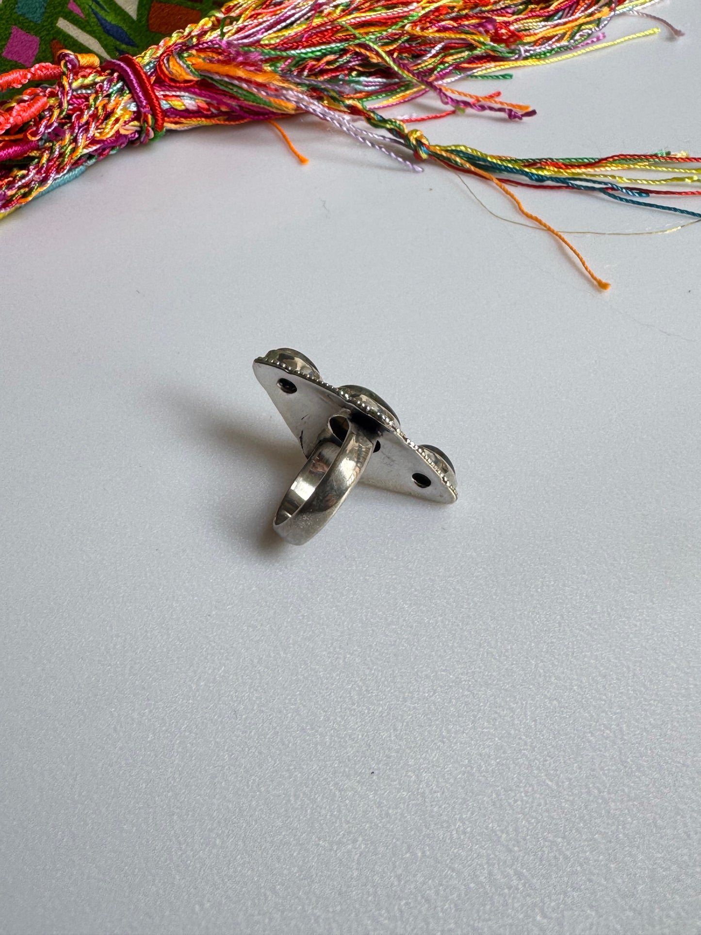 Labradoritring aus 925er Sterlingsilber, Größe 16 - 6LA