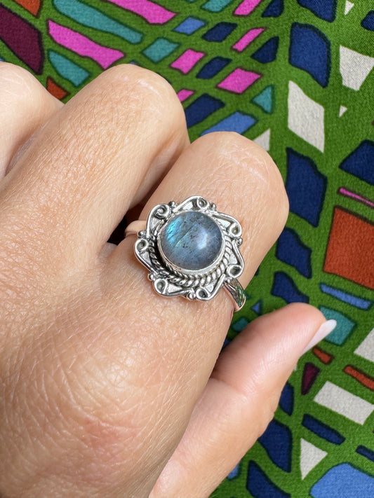 Labradorite Silver Ring Z5