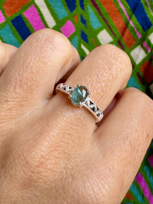 Anello argento 925 tormalina misura 14/15 - TA55