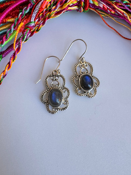925 silver labradorite earrings D1