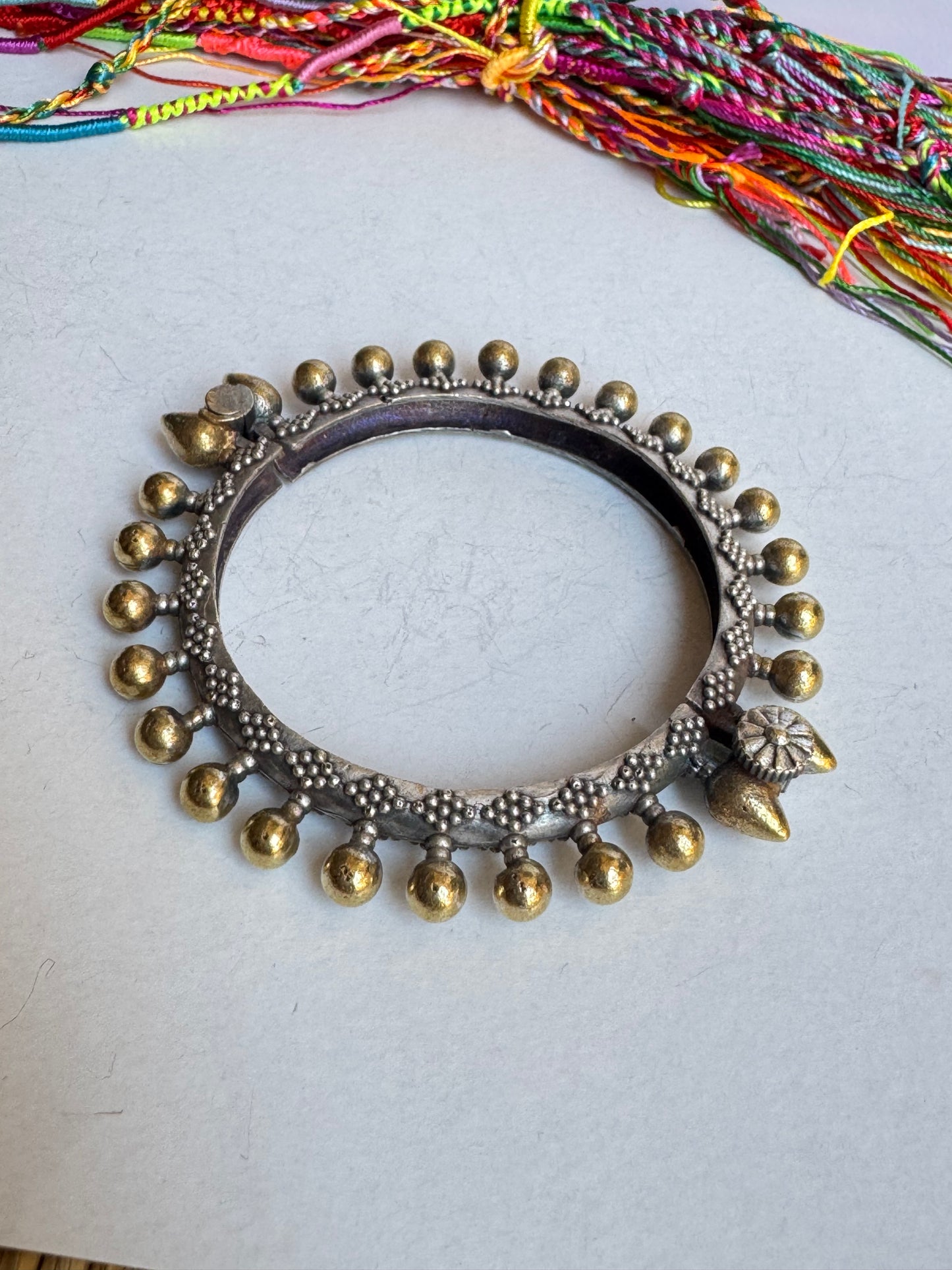 Bracciale bangle argentato e dorato