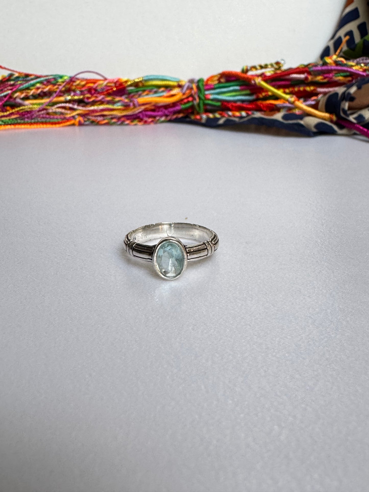 Anello argento 925 acquamarina misura 14 - 5AQ