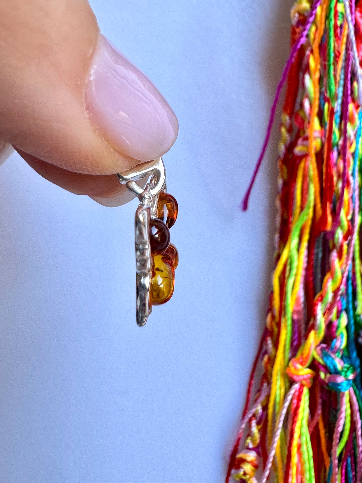 Pendente ciondolo argento925 ambra V16