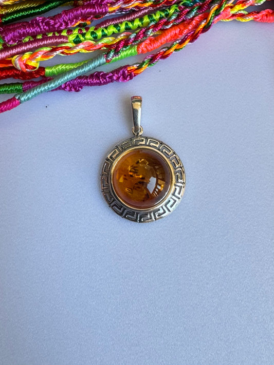 Amber 925 silver pendant