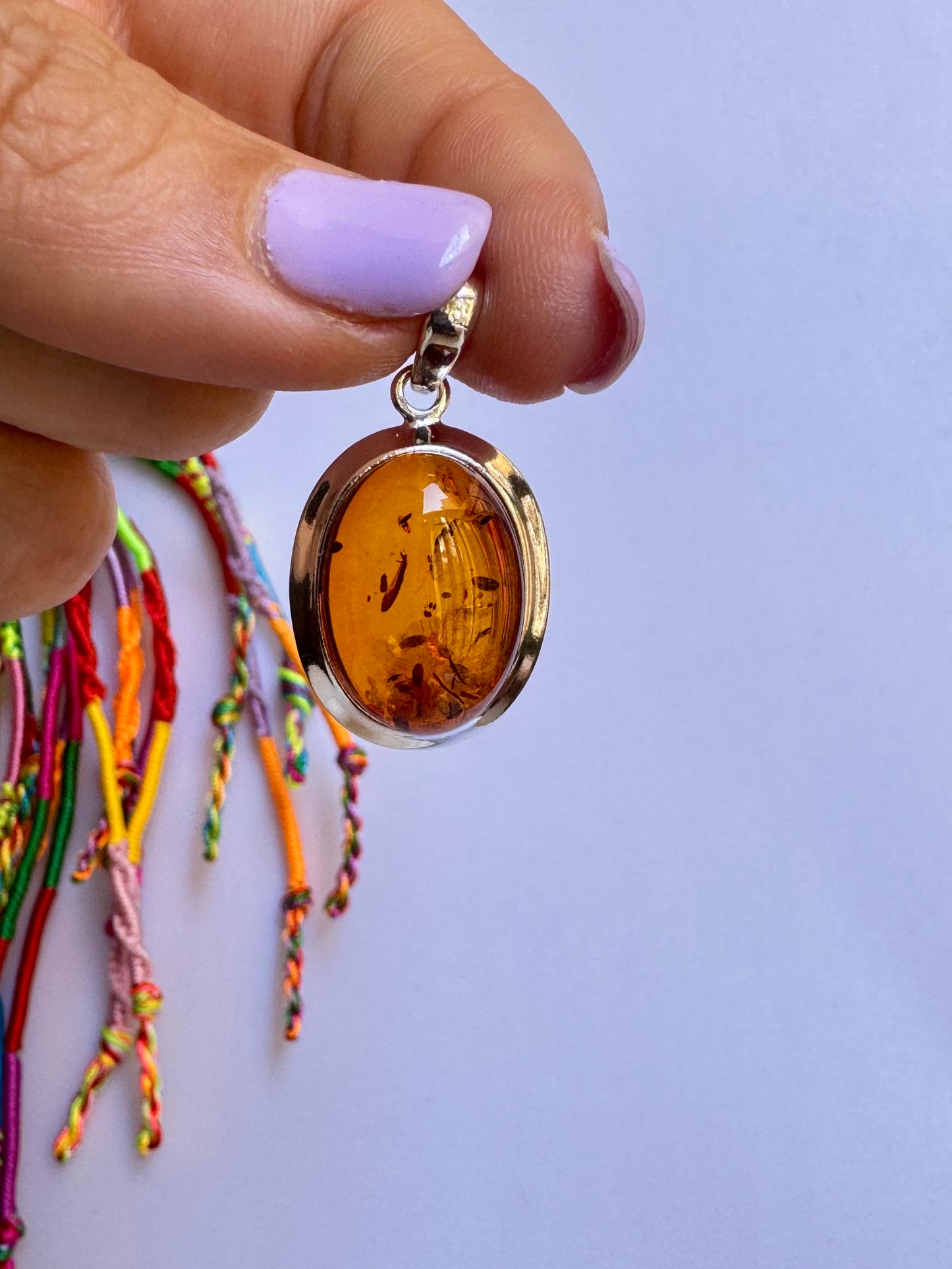 925 silver amber pendant 17AM