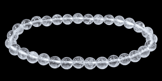 Armband, dehnbar, Halbedelsteine, Bergkristall 6 mm