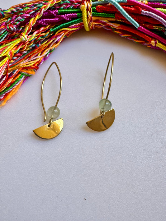 Orecchini boho dorato verde oliva