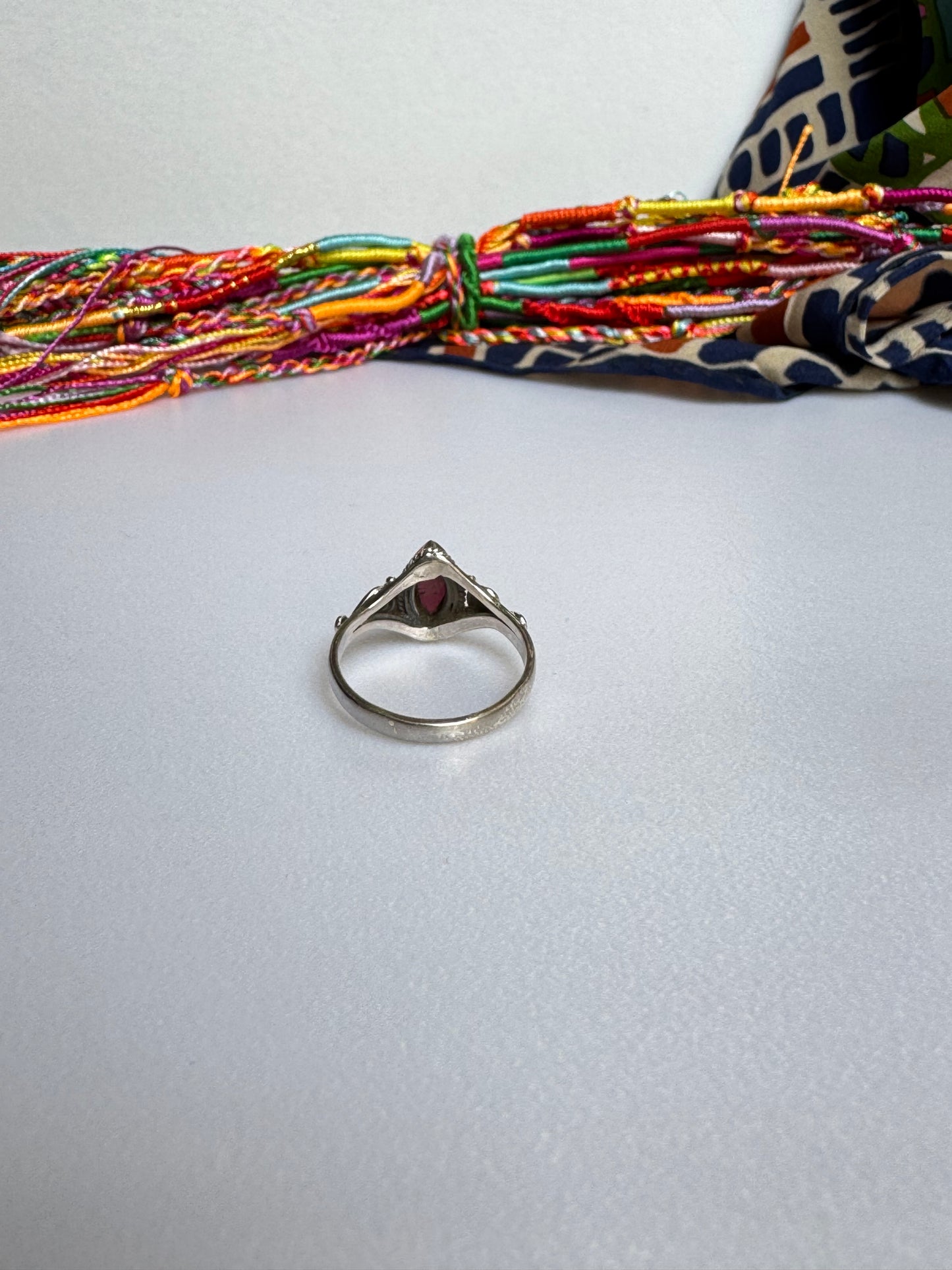 Anello argento 925 granato misura 17 - 4GR