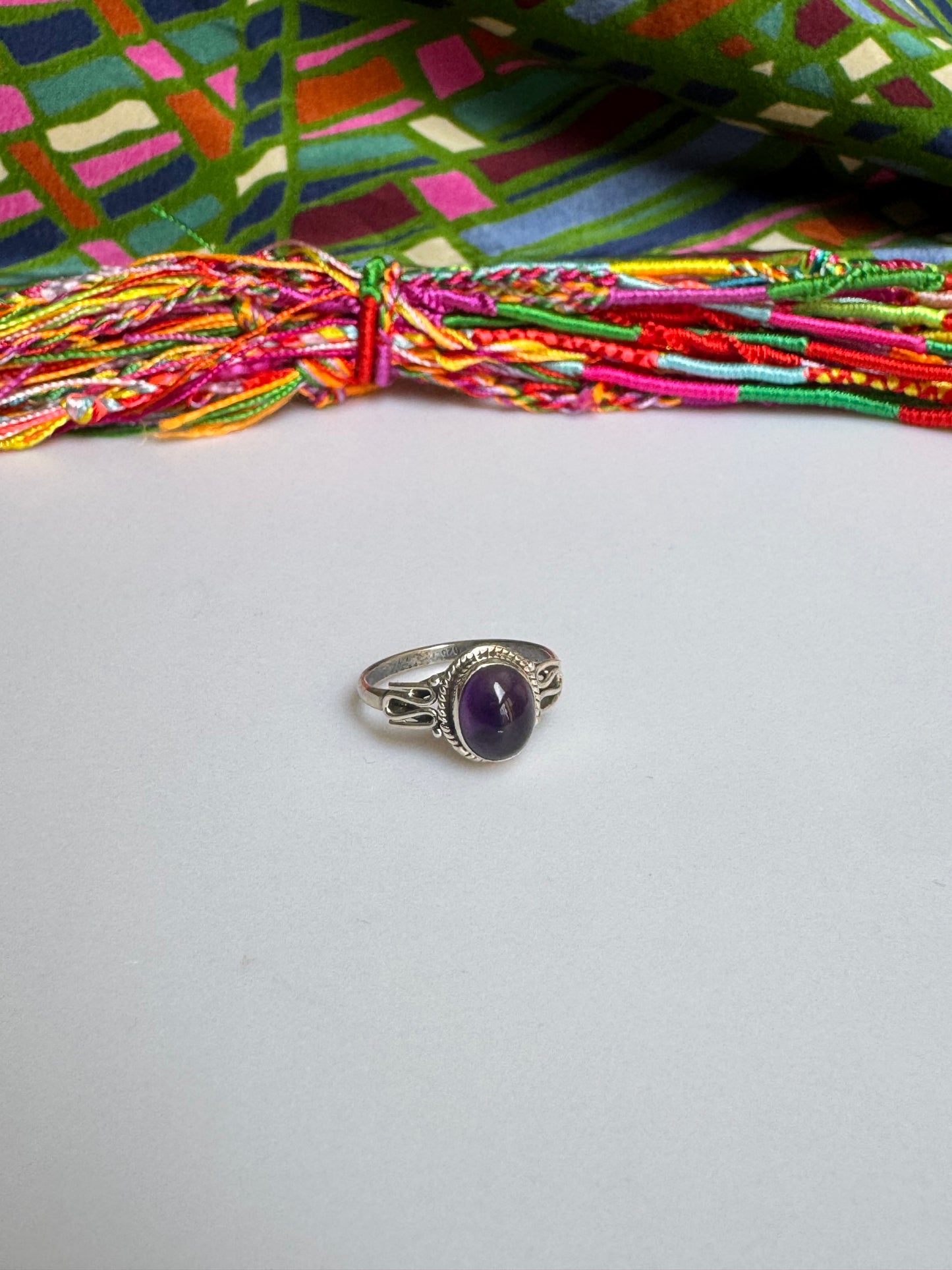 925 silver amethyst ring size 17/18 - 10A