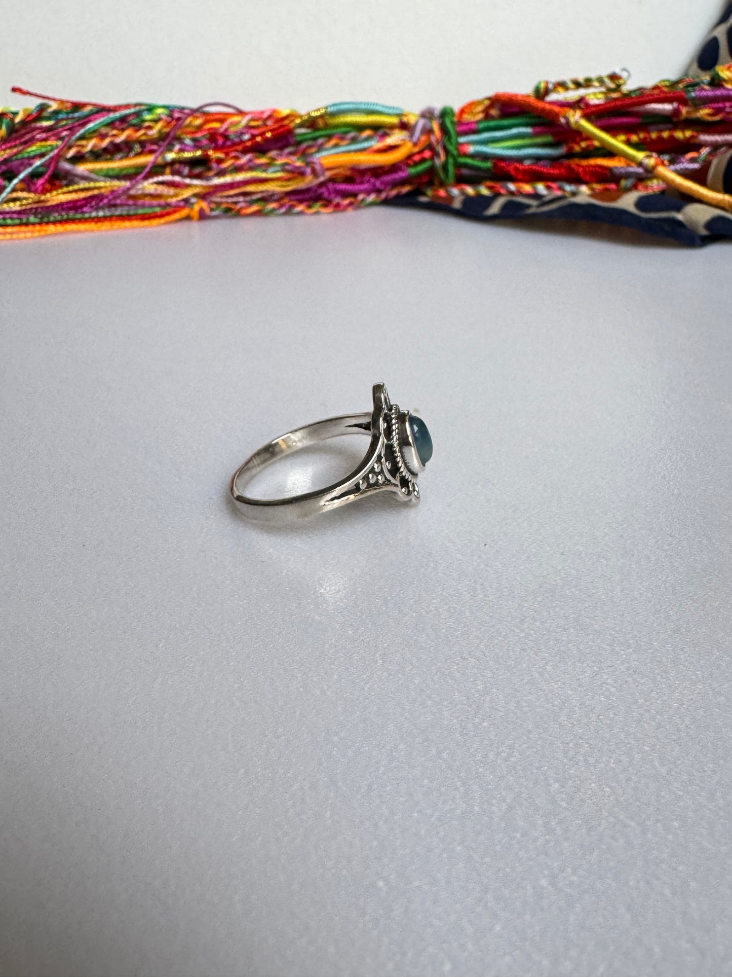 Anello argento 925 calcedonio misura 16/17 M16