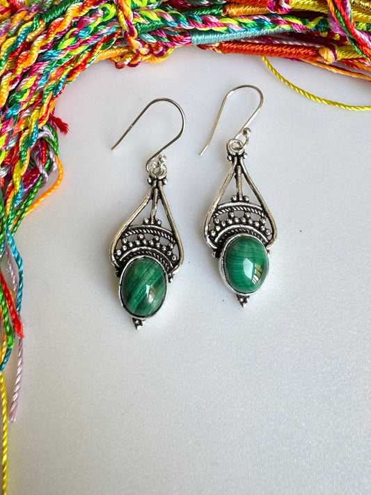 Malachit-Ohrringe aus 925er Silber