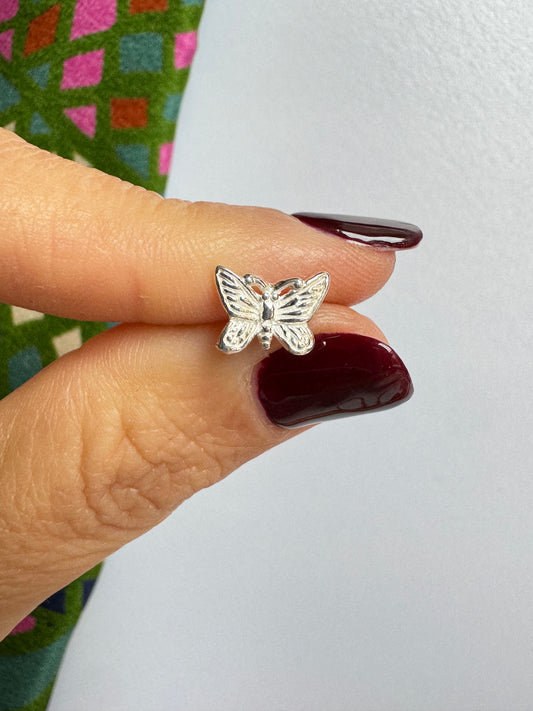 925 silver butterfly single lobe earring