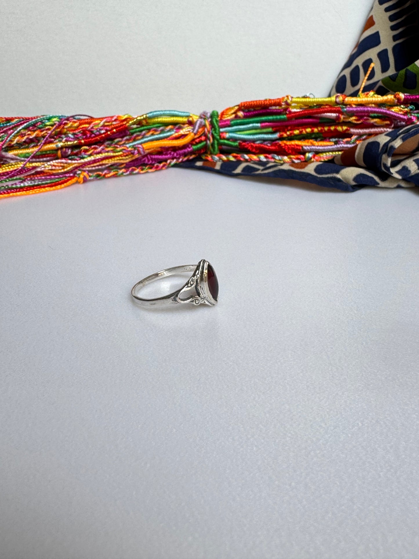 Anello argento 925 granato misura 17 - 3GR