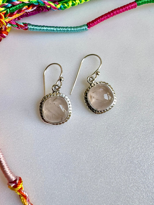 Ohrringe aus 925er Silber mit Rosenquarz