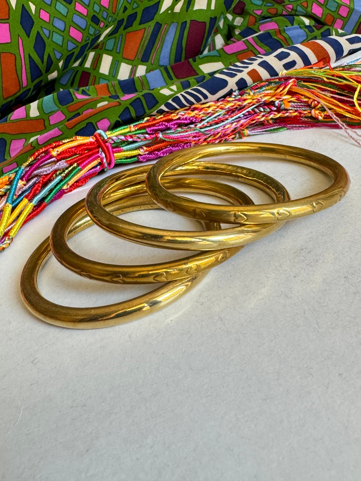 4 piece golden bangle bracelet