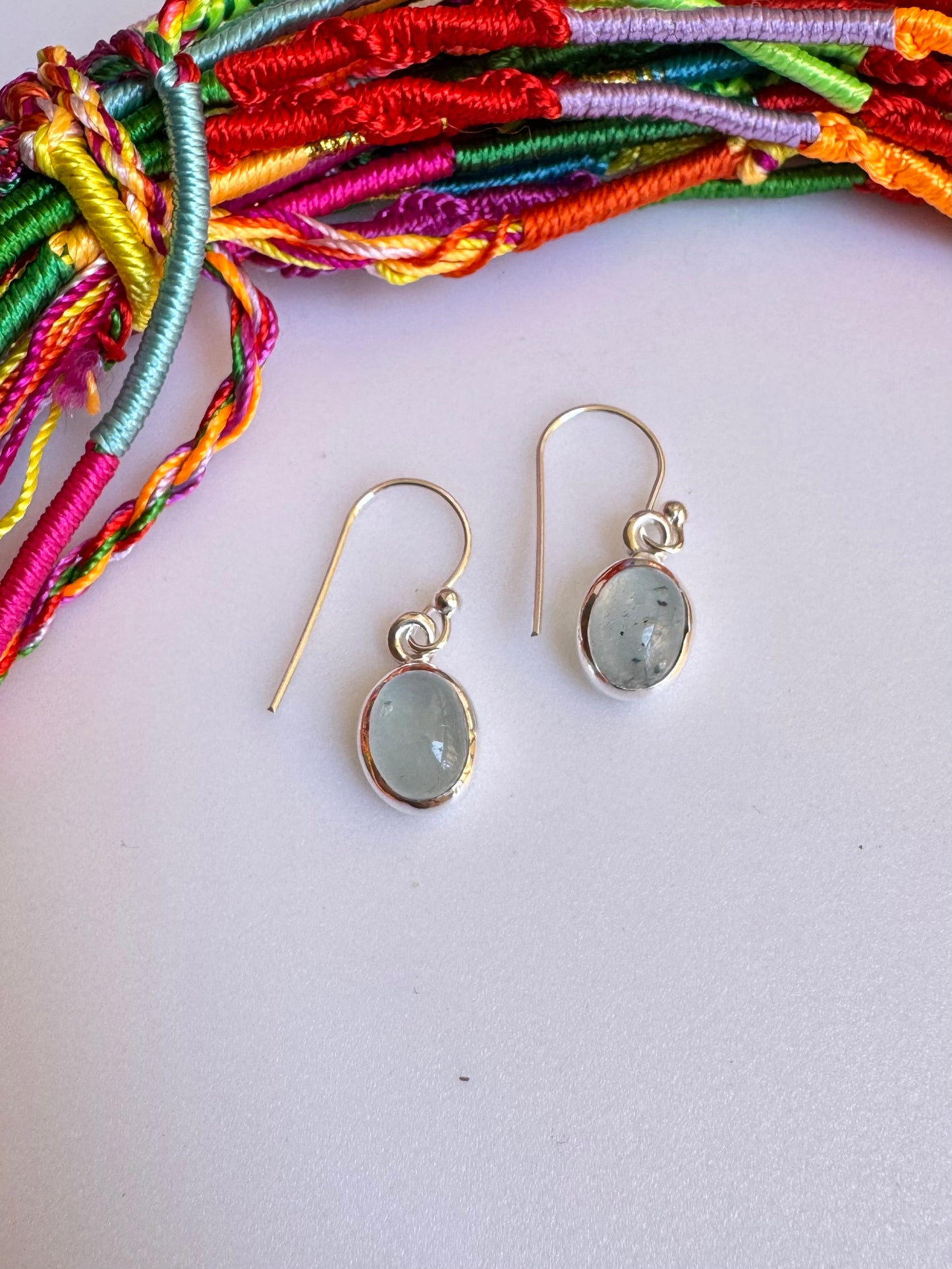 925 silver aquamarine earrings R19