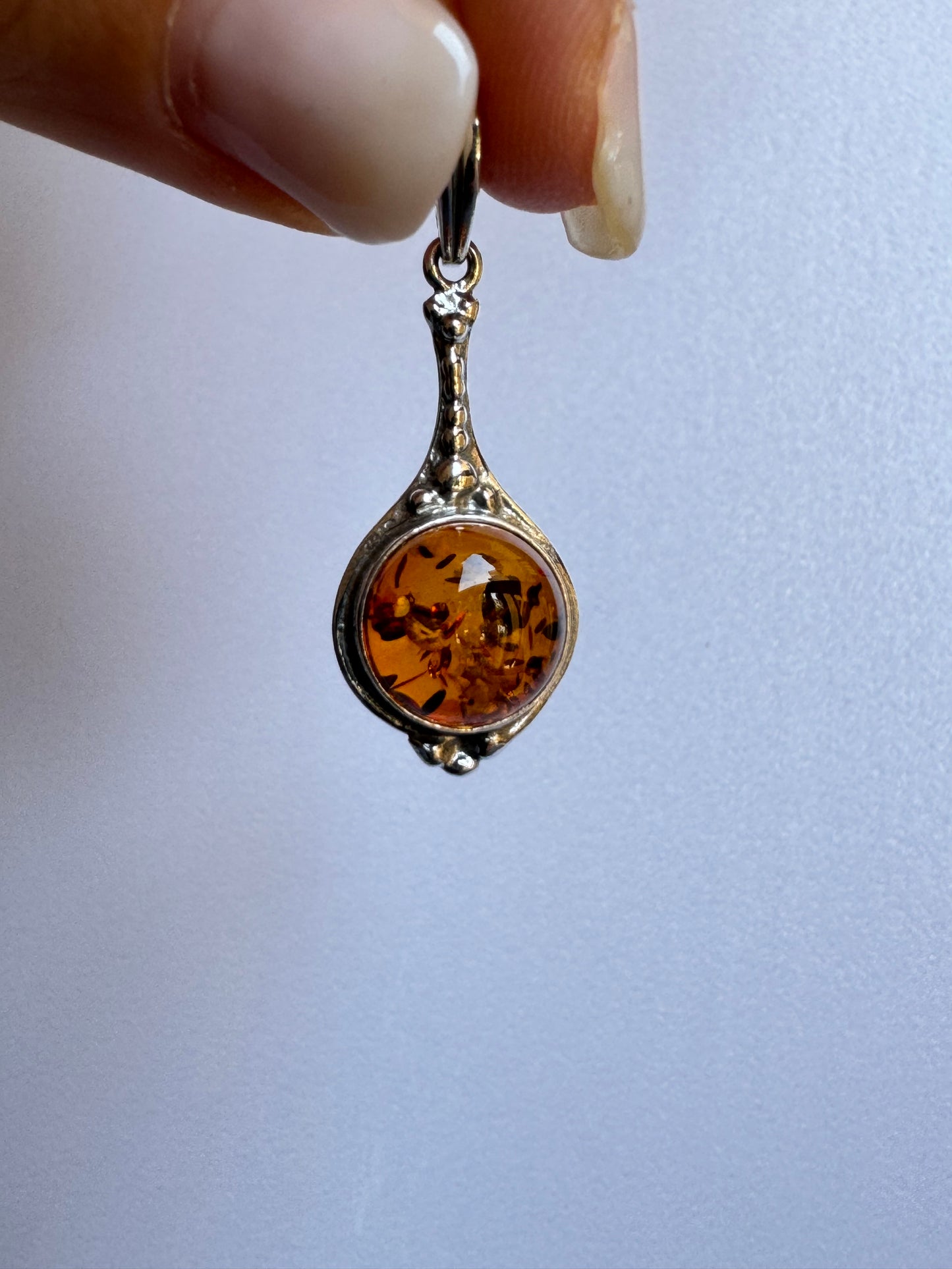 C17 amber 925 silver pendant