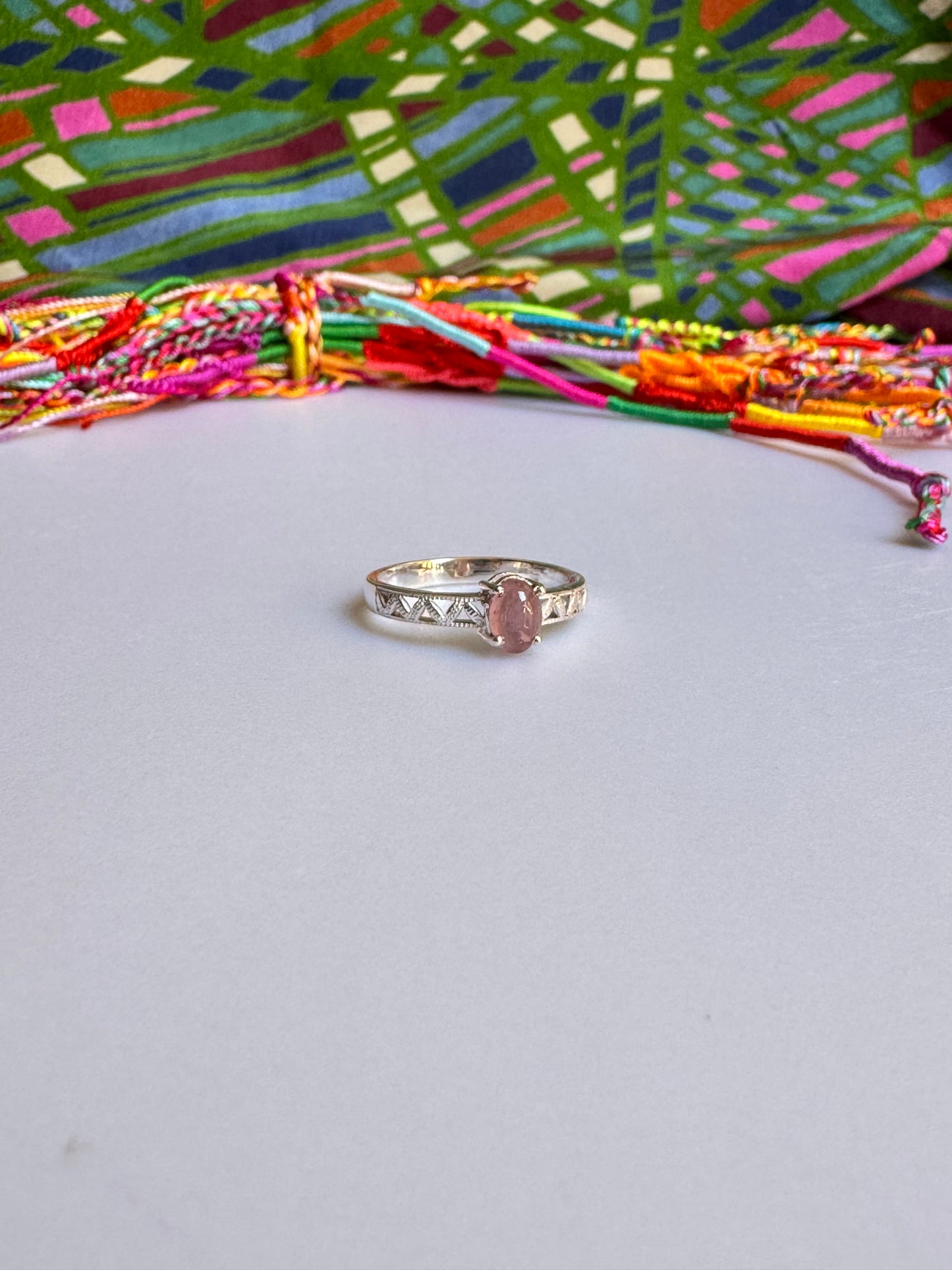 925 Silber Turmalin Ring Größe 19/20 - TA23